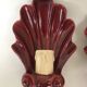 Pair of vintage shell ceramic wall lamps