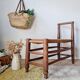 Turned wooden bench and straw - 1950s