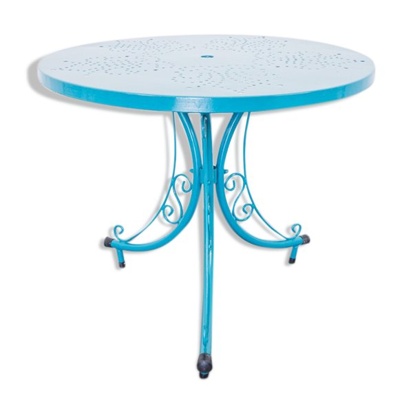 Table de jardin en fer Tiffany des années 1950