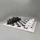 1970s black and white chess set in volterra alabaster handmade made in italy
