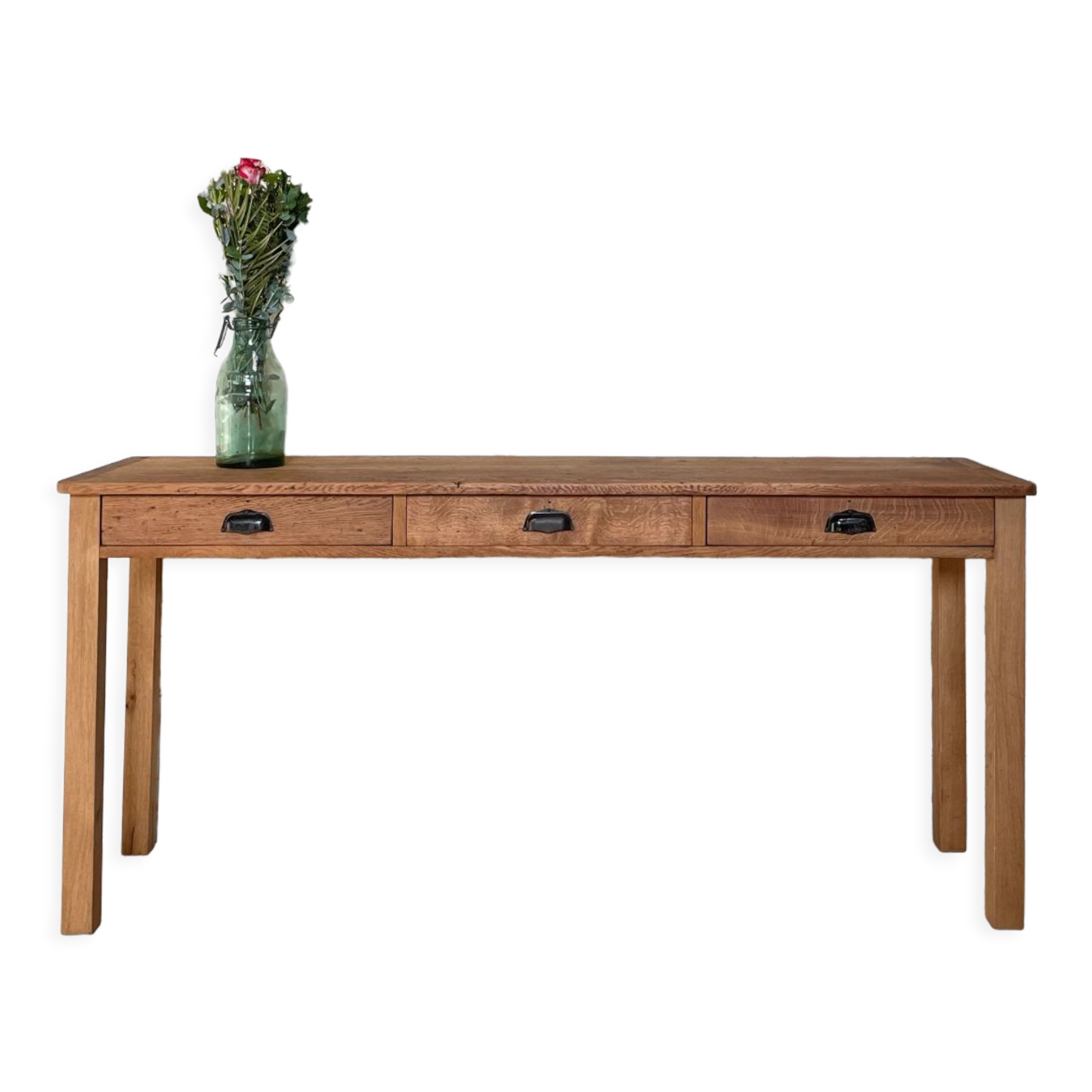 Console service in solid oak, circa 1900.