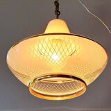 UFO screen-printed glass pendant light, 1970.