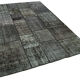 Hand-knotted oriental vintage 172 cm x 240 cm black patchwork carpet