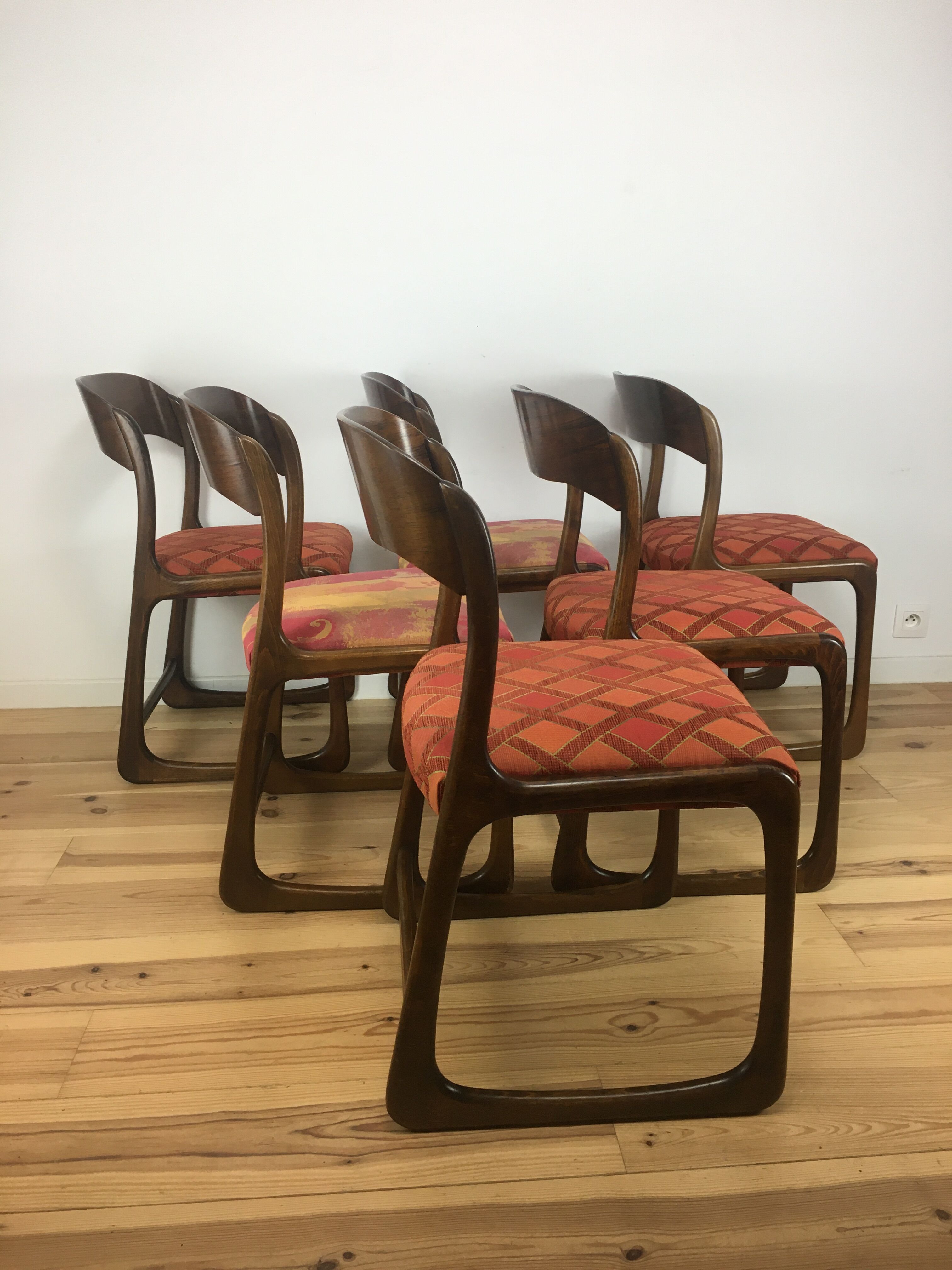 6 Baumann chairs sled rosewood