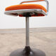 6 Italian low bar stools with orange seat 1970 Joe Colombo style