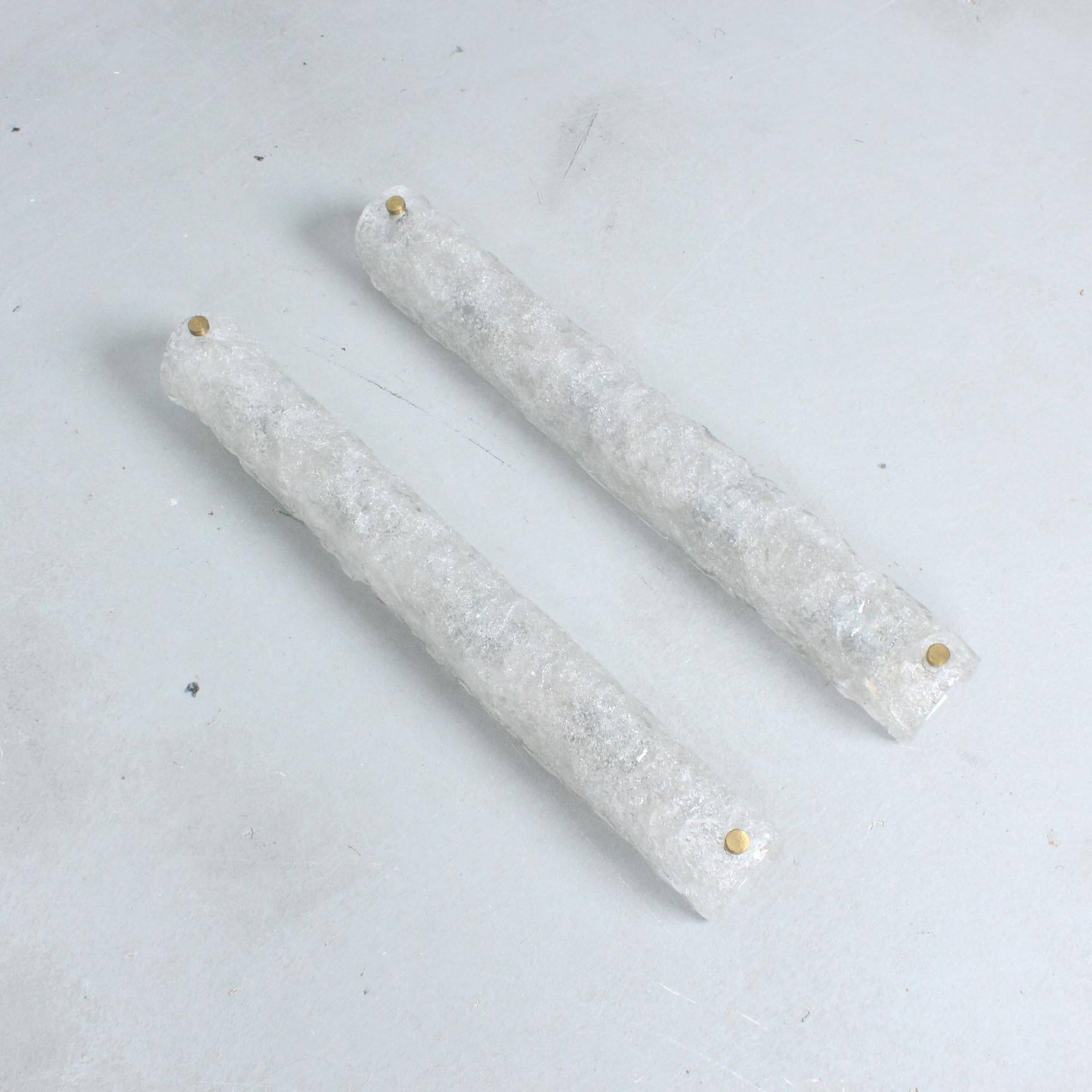 Hillebrand pair of frosted glass wall lights 1970 germany