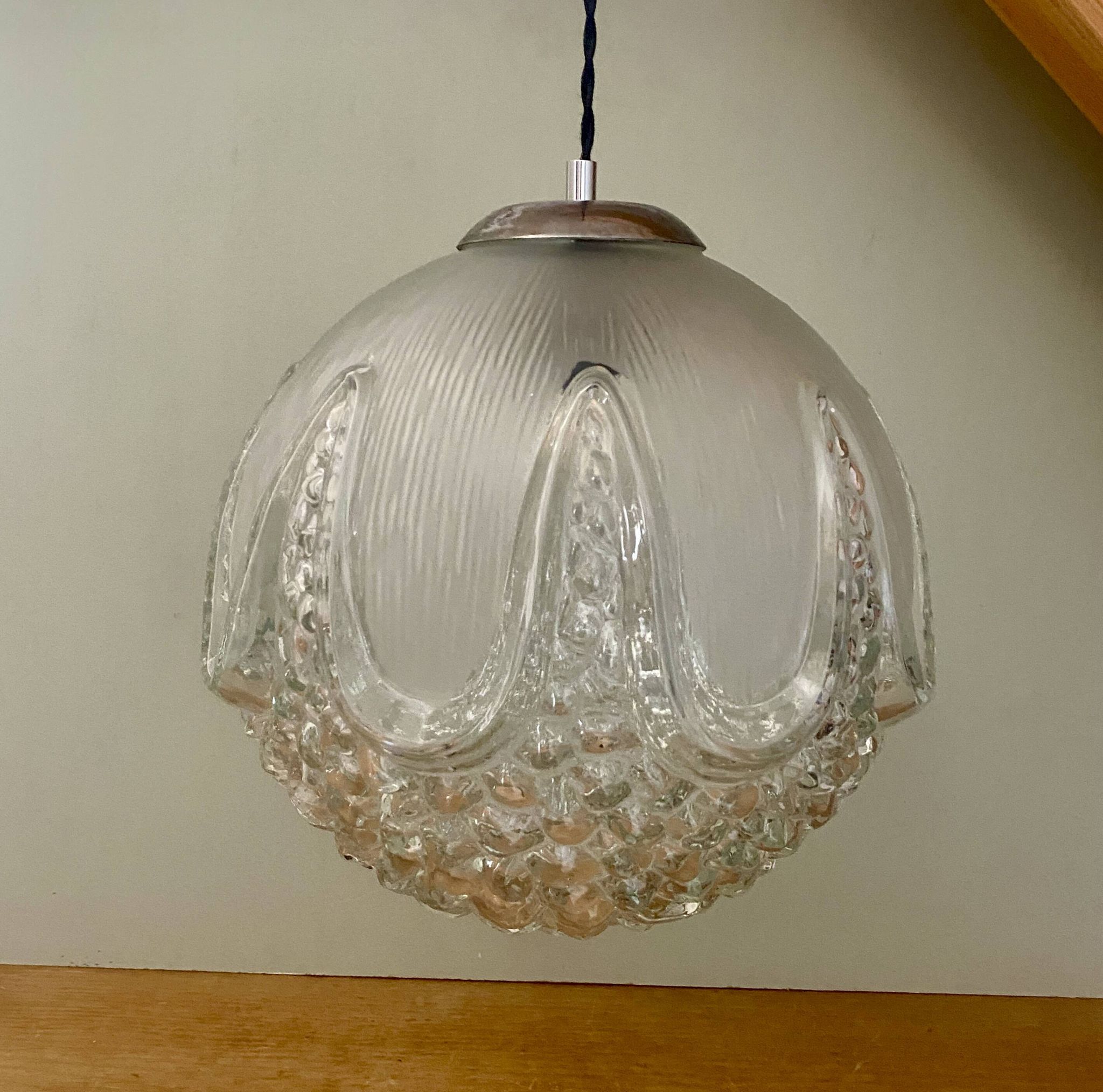 Baladeuse globe vintage en verre XL