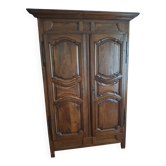 Antique Louis XV wardrobe in solid walnut – late 19th century