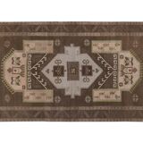 Vintage Brown Turkish Kars Rug with Mid-Century Modern Style 5'10" X 10'