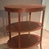 Oval gueridon with 3 trays