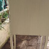 Set of two bedside tables in pearl gray painted wood 1960