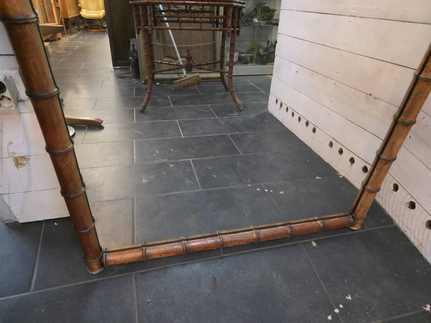 Miroir en bois bambou du XIXème , 163×105cm