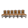 Six Antique Italian Neo-Renaissance Walnut Dining Chairs in Genuine Leather