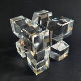 Two old vintage crystal cubes made in France