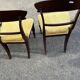 Set of 3 Victorian style chairs – mahogany – yellow velvet seat