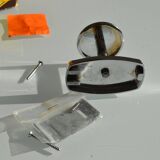 Vintage 80's chrome metal wall coat rack with 1 hook