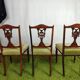 Set de 3 chaises anglaises velours vert