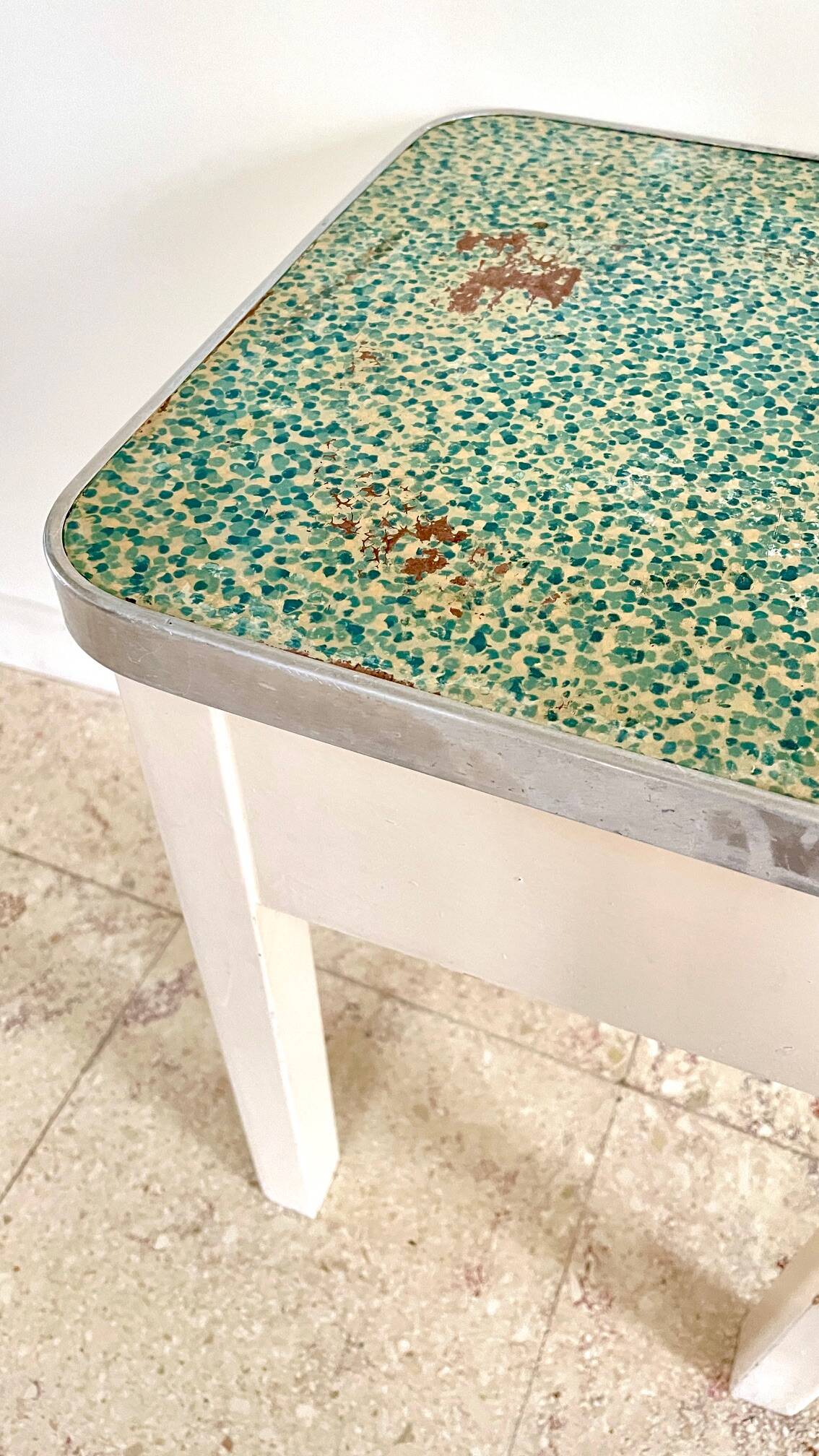 Vintage wooden trunk stool