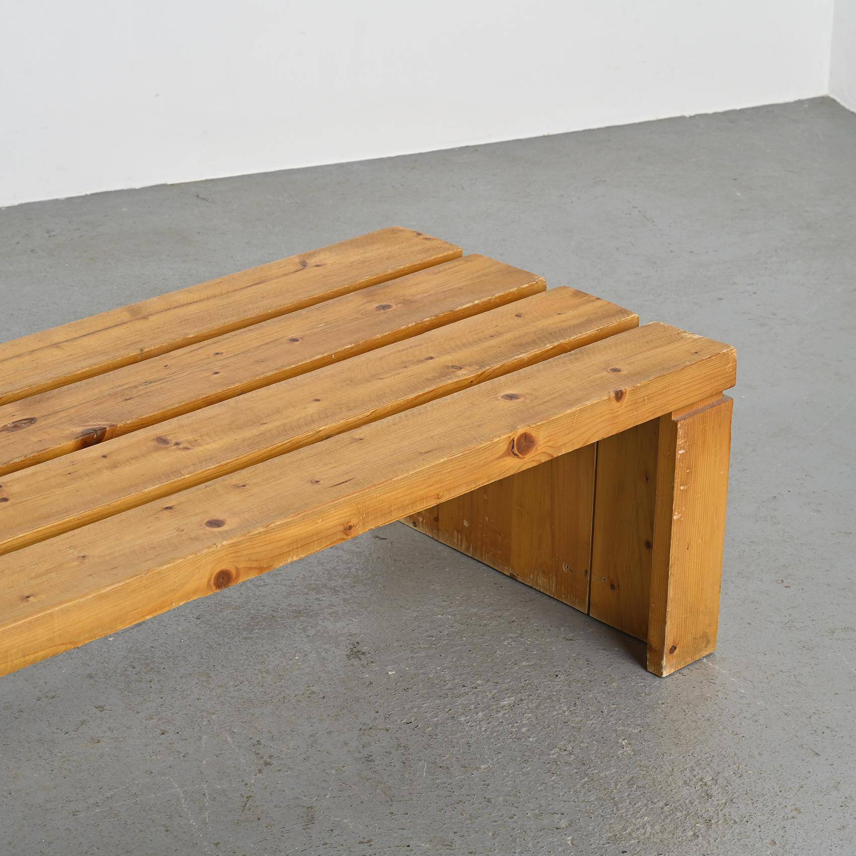Large bench of Les Arcs by Charlotte Perriand, 1985
