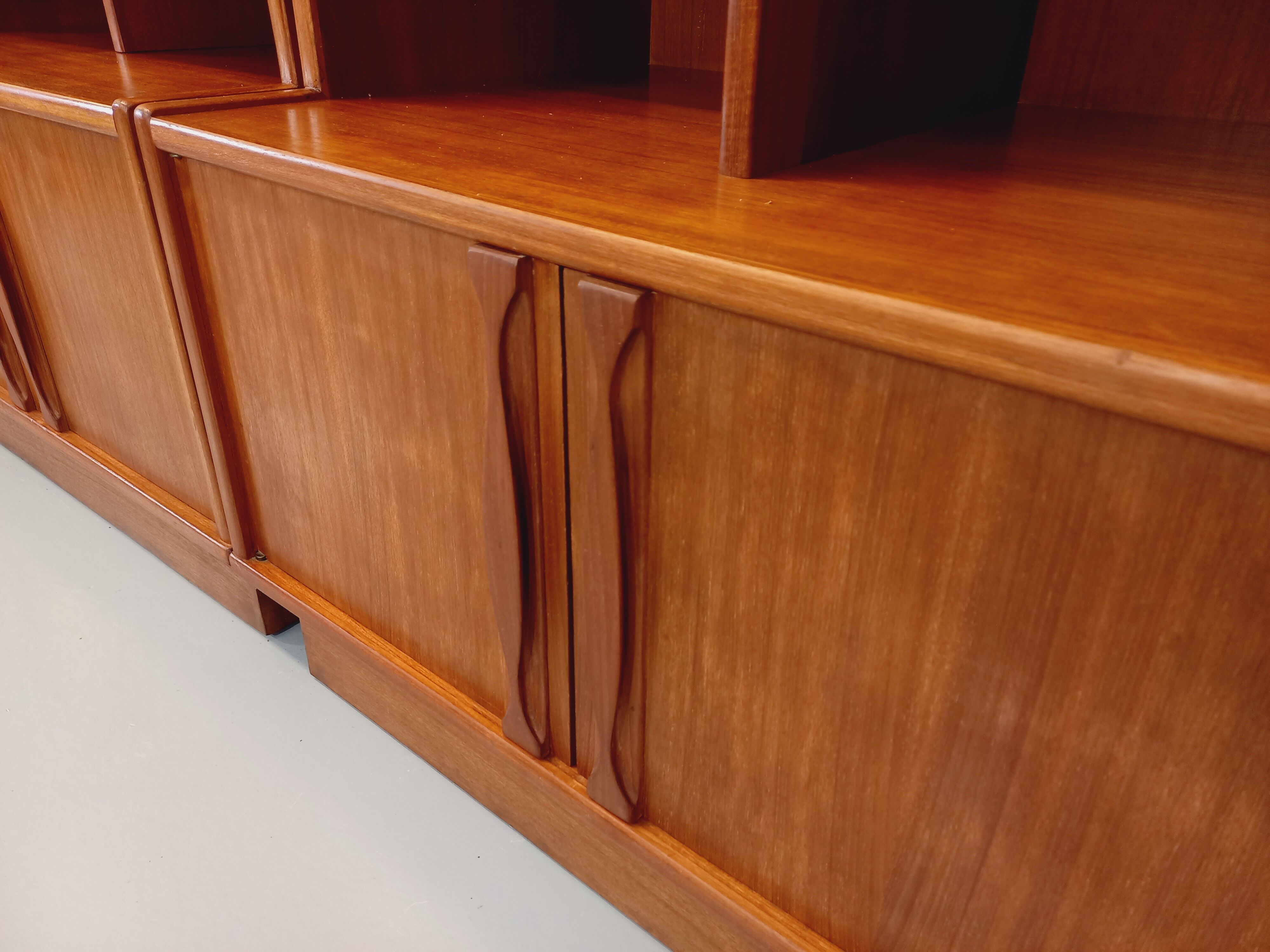 Vintage Scandinavian double bookcase in teak from the 60s