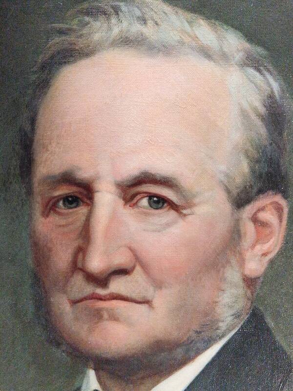 Charles Gislain (1826-1904) - Huile sur toile ovale - Portrait d'Homme 1887