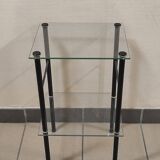 50s metal and glass side table