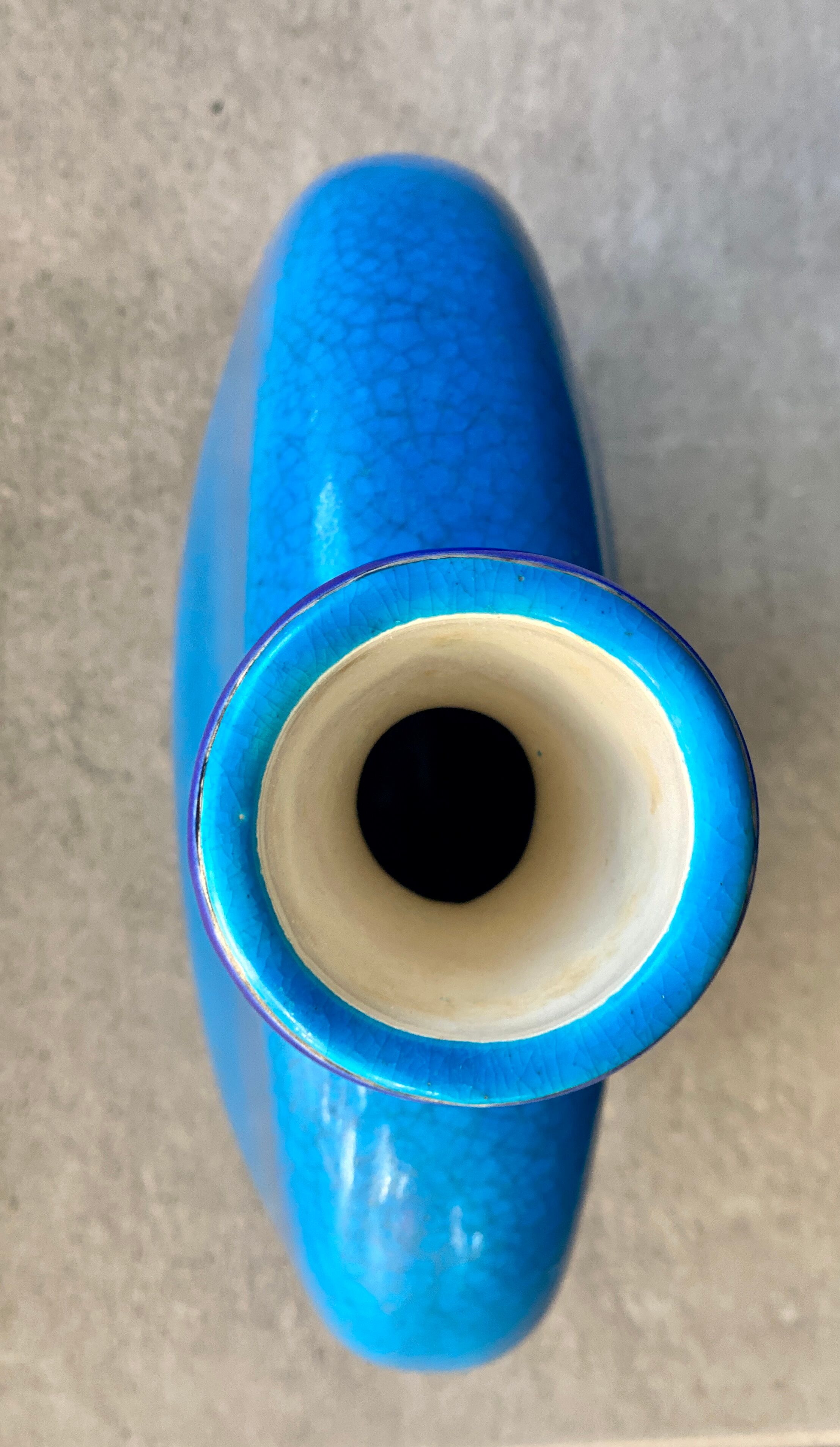 Glazed earthenware gourd vase for primavera, longwy