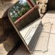 Two-tone bathroom mirror with its tablet, vintage 50s/60s