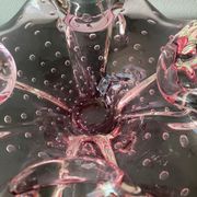 Vintage pink empty pocket ashtray in Murano by Barovier and Toso