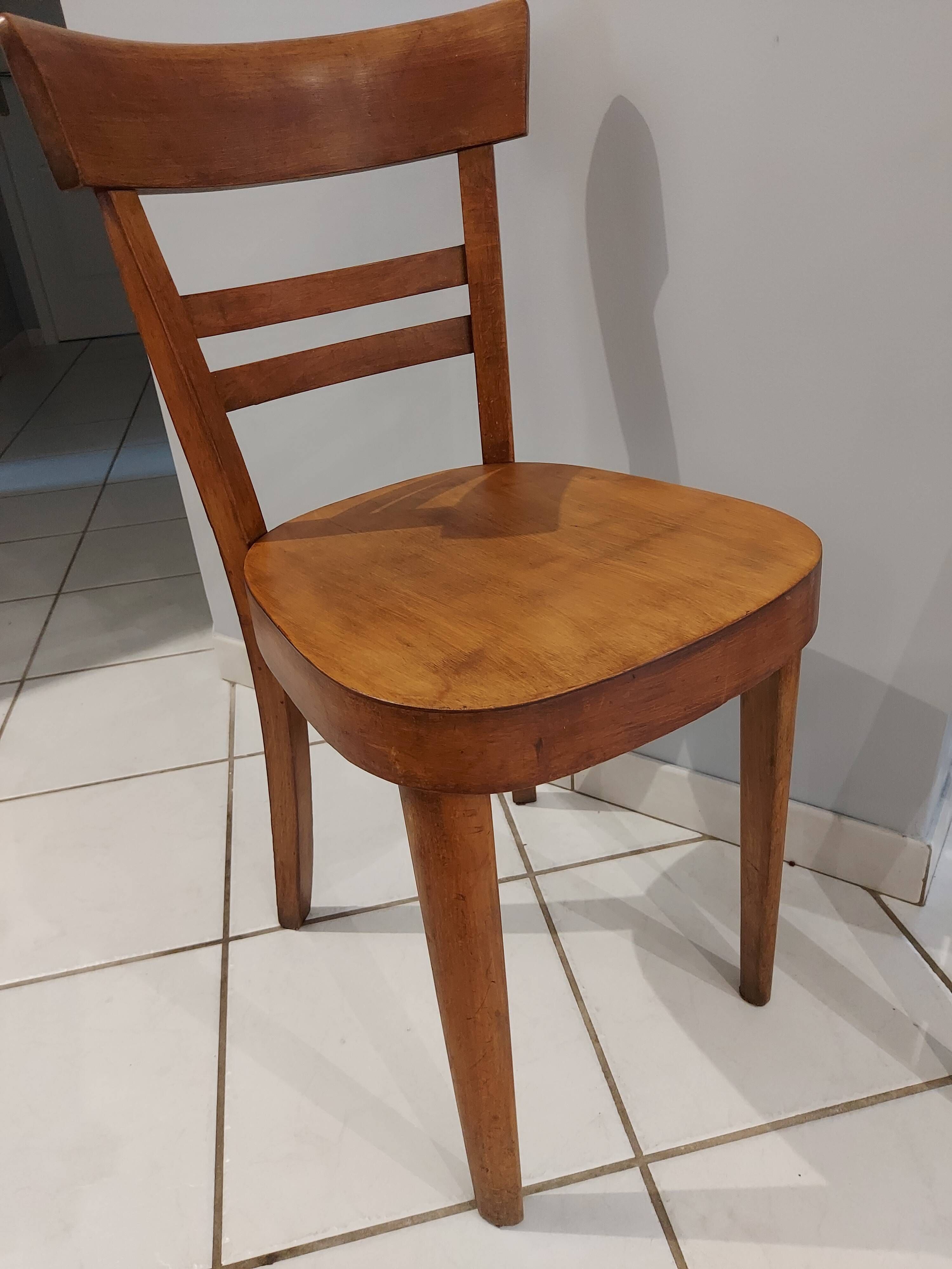 Suite of 6 chairs of bistrot Fischel 1930