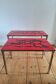 Pair of nesting coffee tables, vintage ceramic furniture.