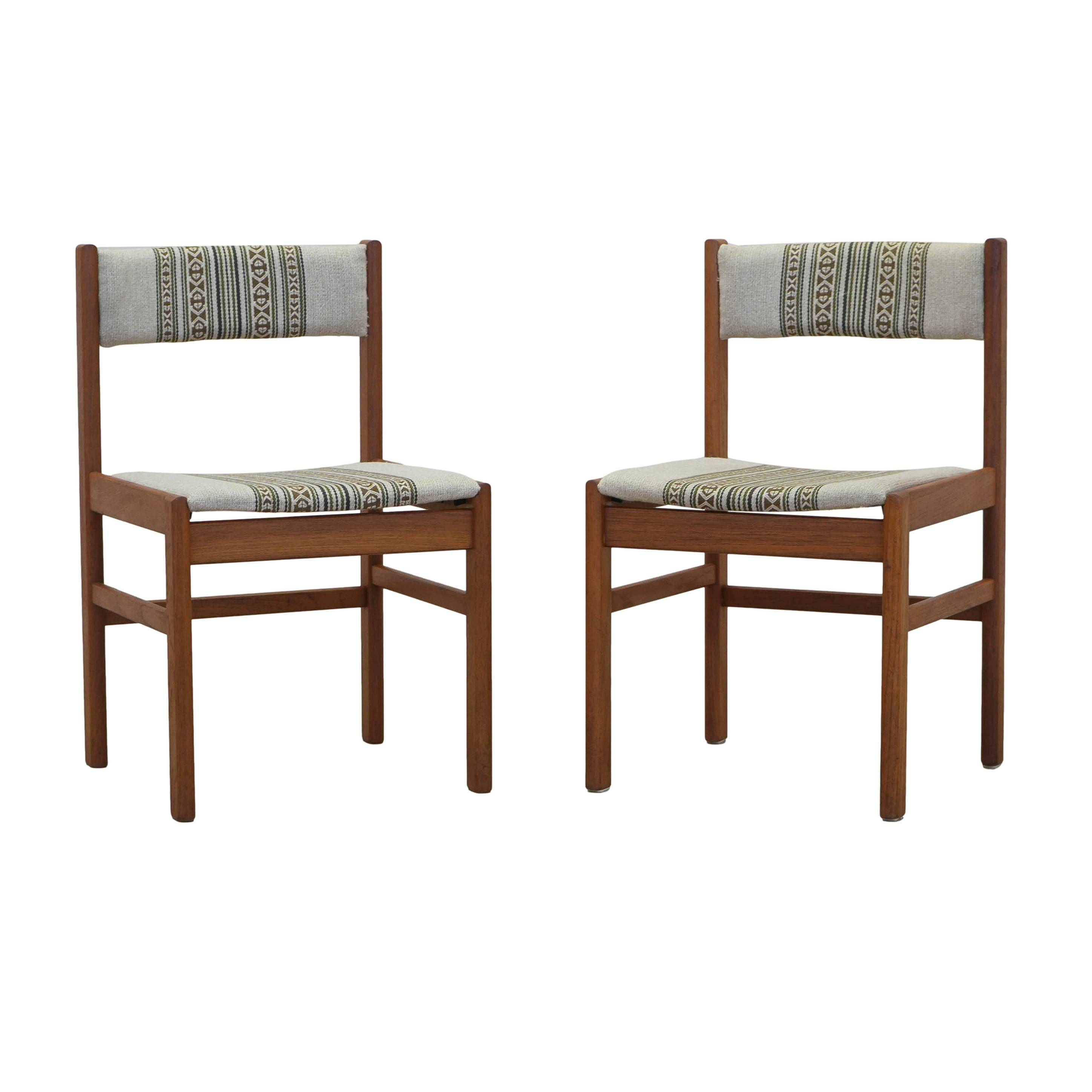 Set of two teak chairs, Danish design, 1970s, made in Denmark