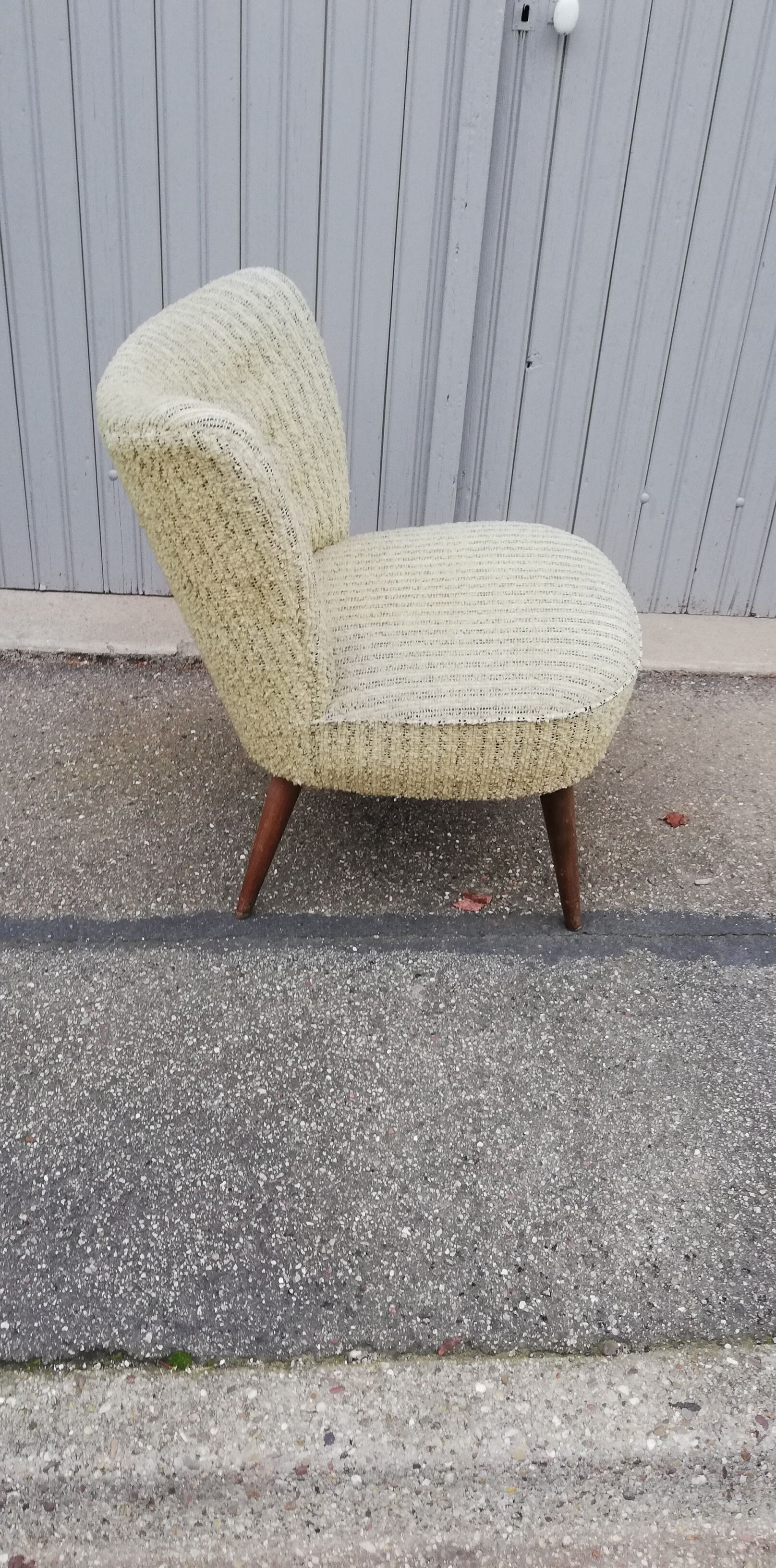 Vintage armchair beige fabric