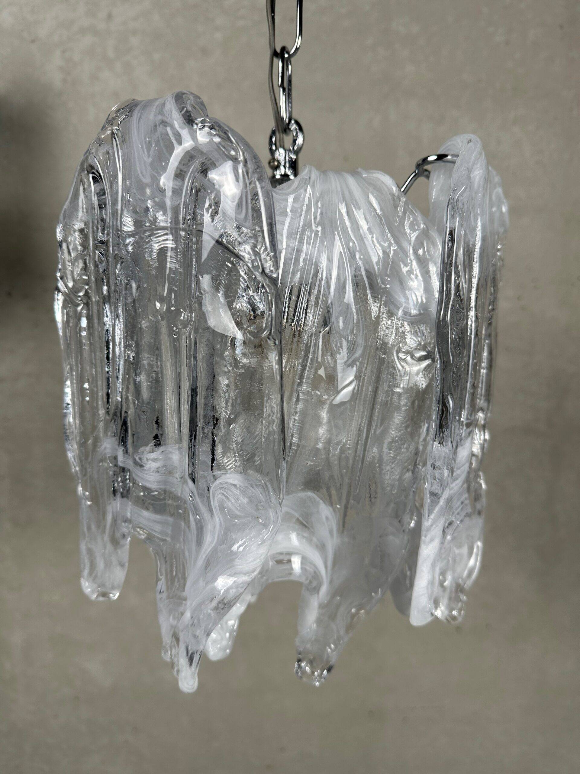 2x vintage Mazzega 'melting glass' chandeliers – Murano