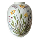 Ceramic vase with hand-painted wildflowers by Lars Thorén for Rörstrand, 1960s
