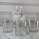 Set of a decanter and 5 whiskey glasses 70s