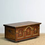 Coffre de mariée d'art populaire, année 1875