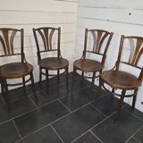 4 chaises bistrot en bois courbé
