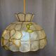 Capiz shell and brass pendant light