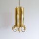 Modern mid-century brass chandelier Reflex Pierre Forssell Skultuna, Sweden