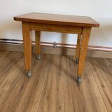 Vintage coffee table on casters