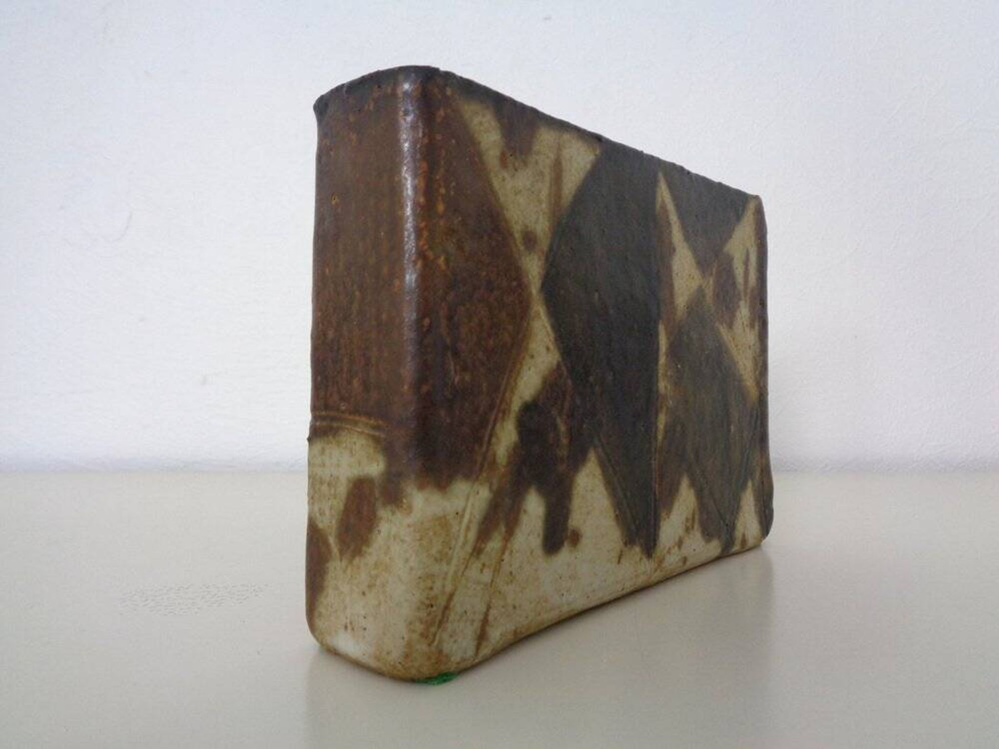 Vintage glazed studio ceramic vase by Trille Jørgensen, Denmark, 1970s.