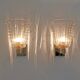 2 appliques en laiton et verre de Murano Pulegoso attribuées à Barovier & Toso