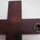 Crucifix 19th century wood brass - carved Christ