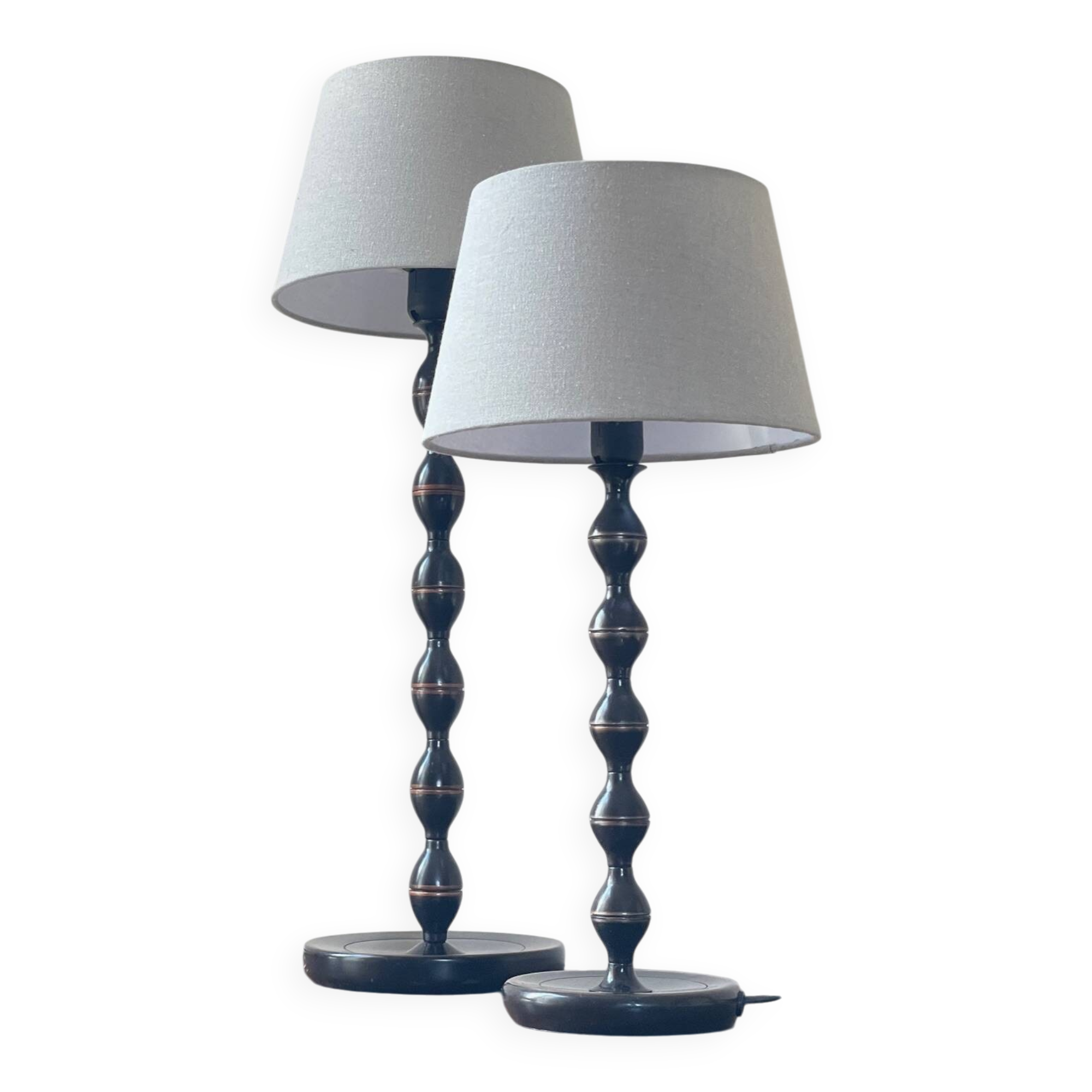 Paire lampes bobines ikea vintage
