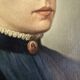Oil on canvas portrait in an antique gilded wooden frame.