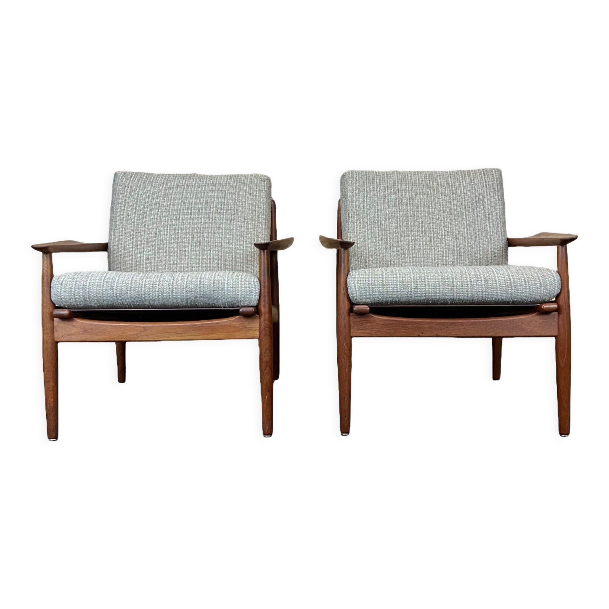 Pair of teak easy armchairs by Svend Aage Eriksen for Glostrup