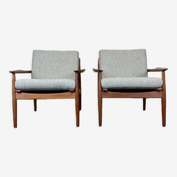 Paire de fauteuils en teck par Svend Aage Eriksen pour Glostrup années 60 70