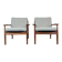 Pair of teak easy armchairs by Svend Aage Eriksen for Glostrup