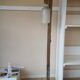 Lampadaire en bois et verre